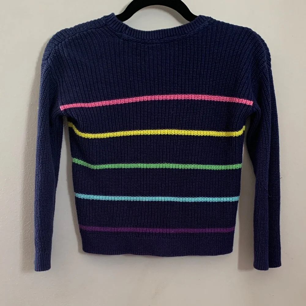 The Children's Place Navy Sweater with Colorful Stripes